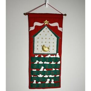 Vtg Countdown‎ to Christmas Plush Advent Calendar MFA Boston MISSING 1 Piece